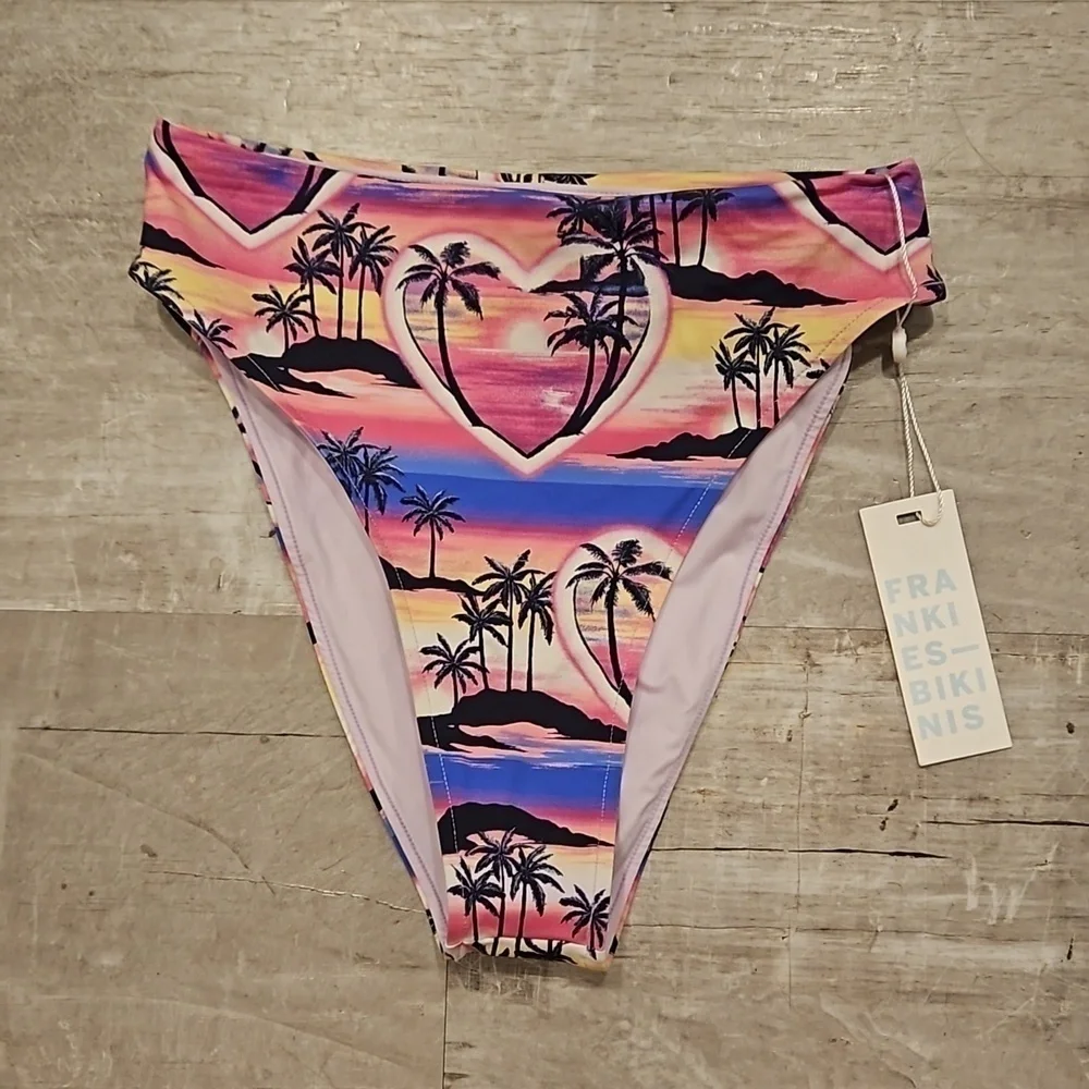 💕FRANKIES BIKINIS💕 Juju Bottom ~ Ocean Front Print XS NWT